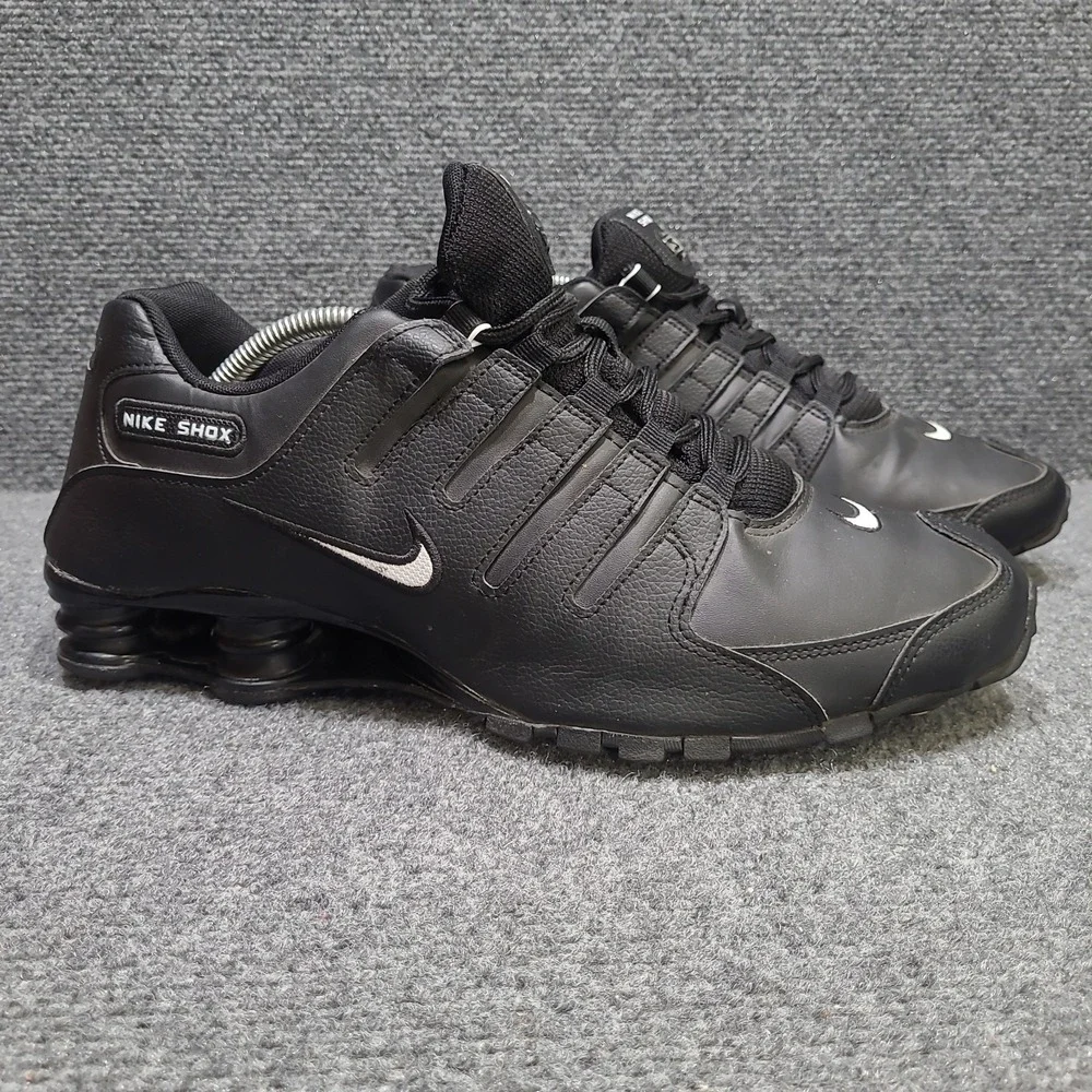 Nike Shox NZ Mens Size 11.5‎ Shoes Black Leather Athletic Sneakers 501524-091